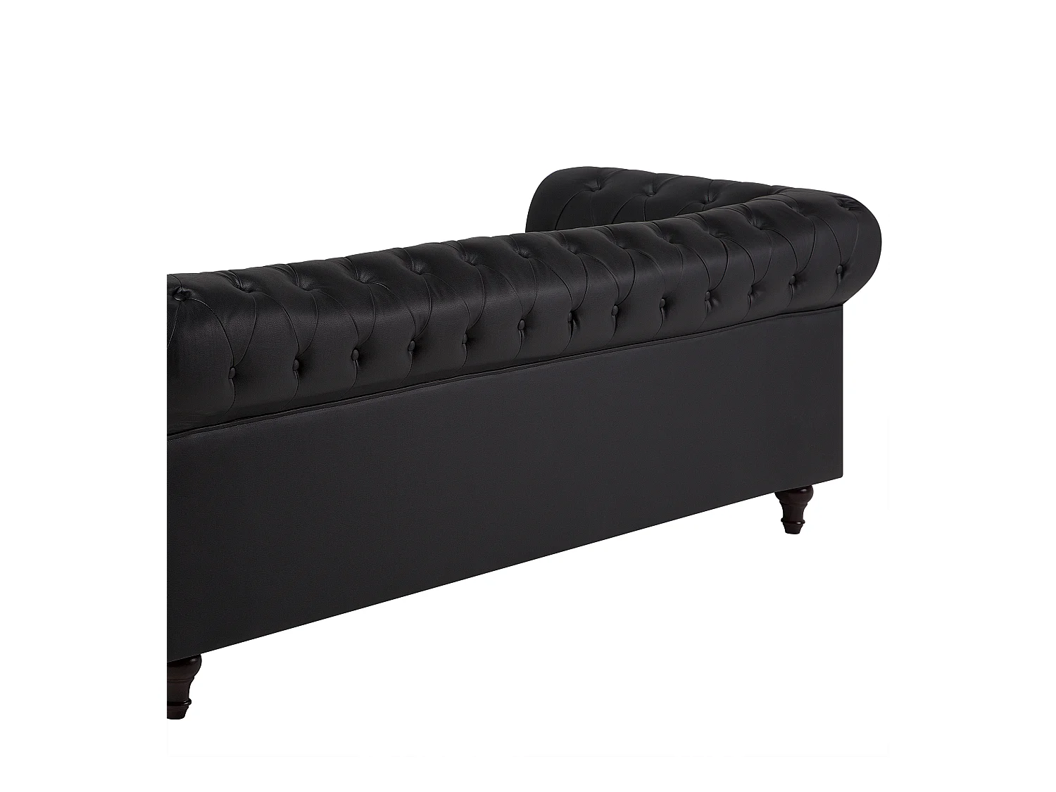 Canapé 3 places CHESTERFIELD Cuir PU Noir
