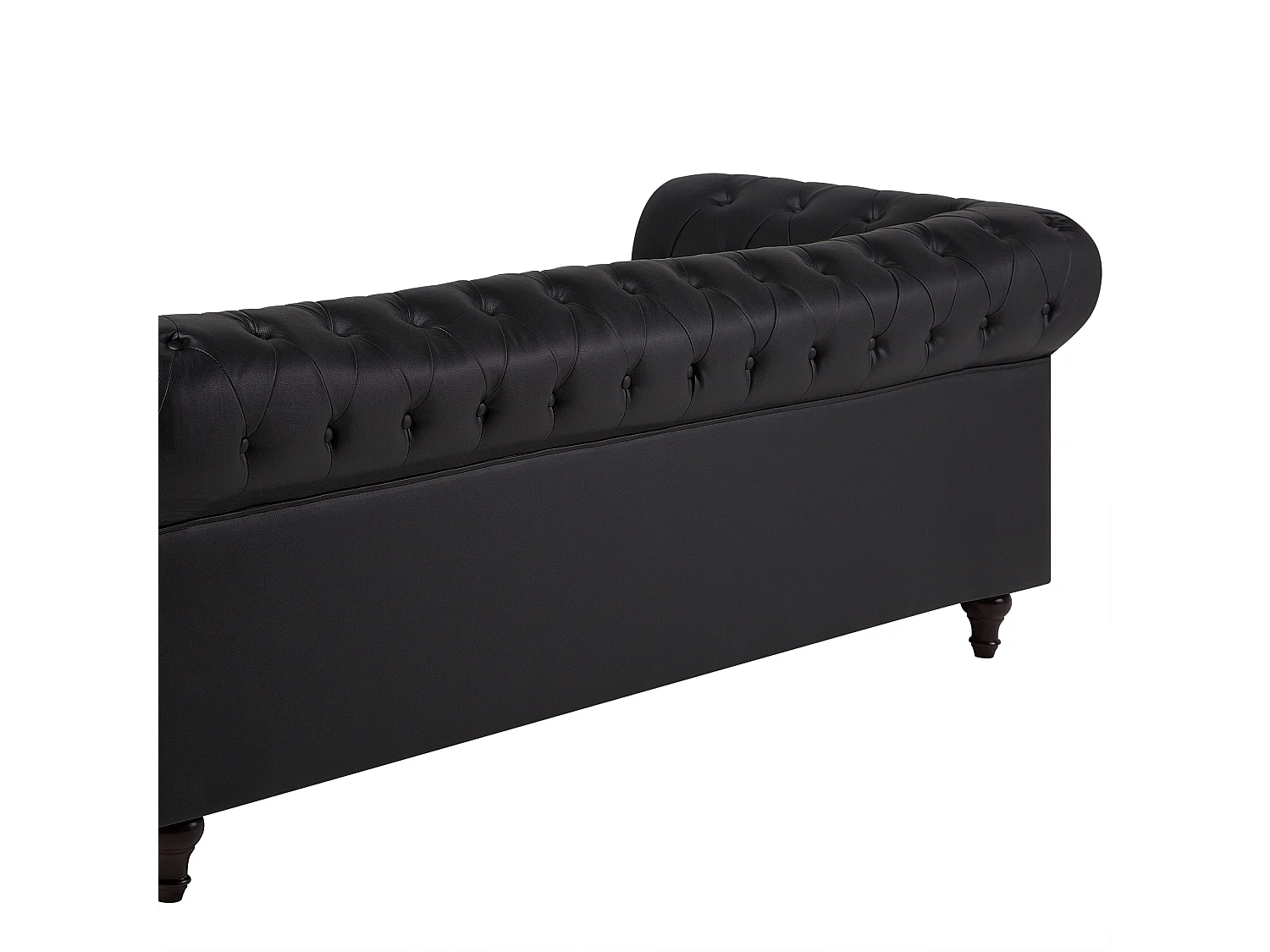 Canapé 3 places CHESTERFIELD Cuir PU Noir