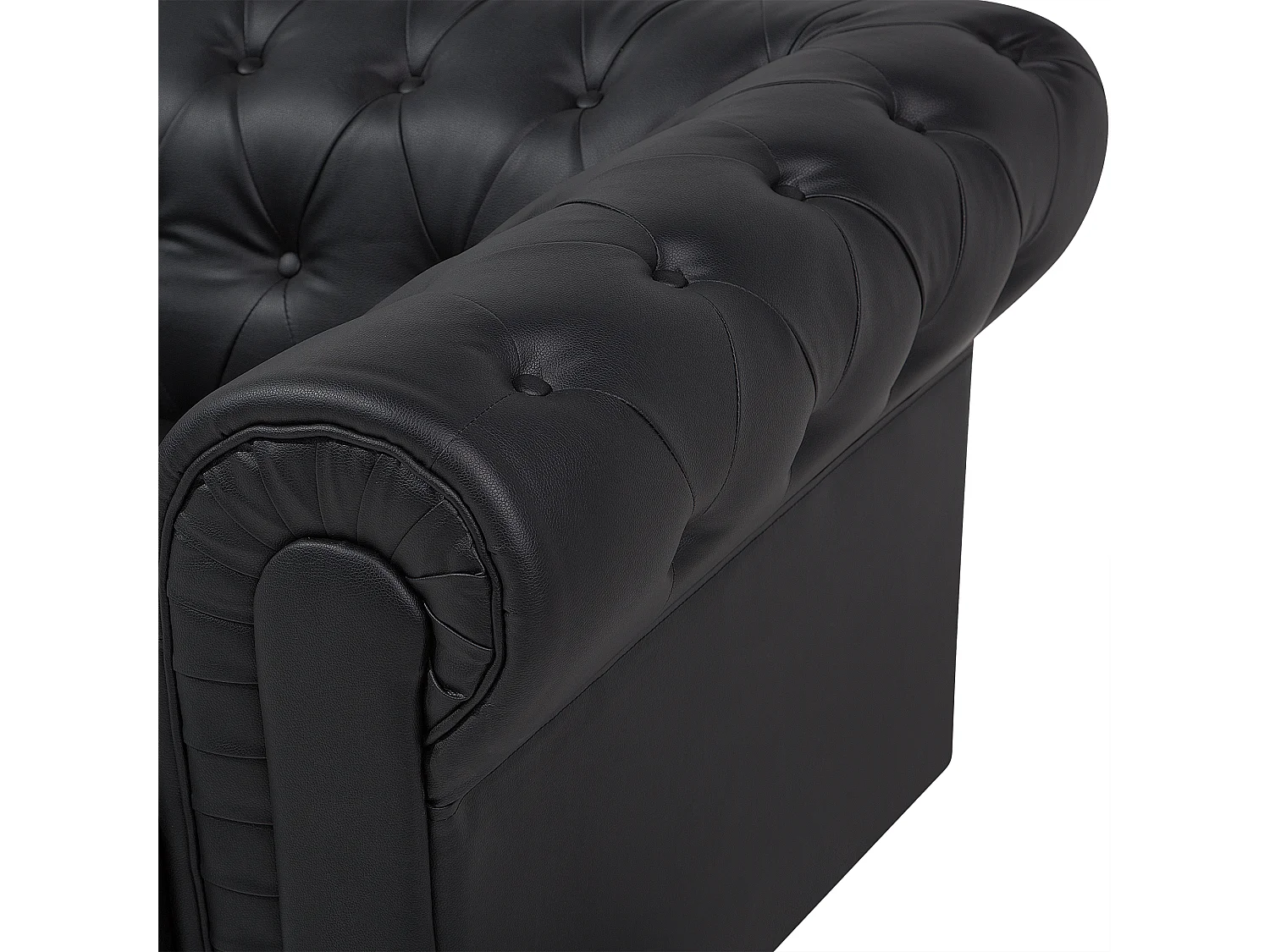 Canapé 3 places CHESTERFIELD Cuir PU Noir
