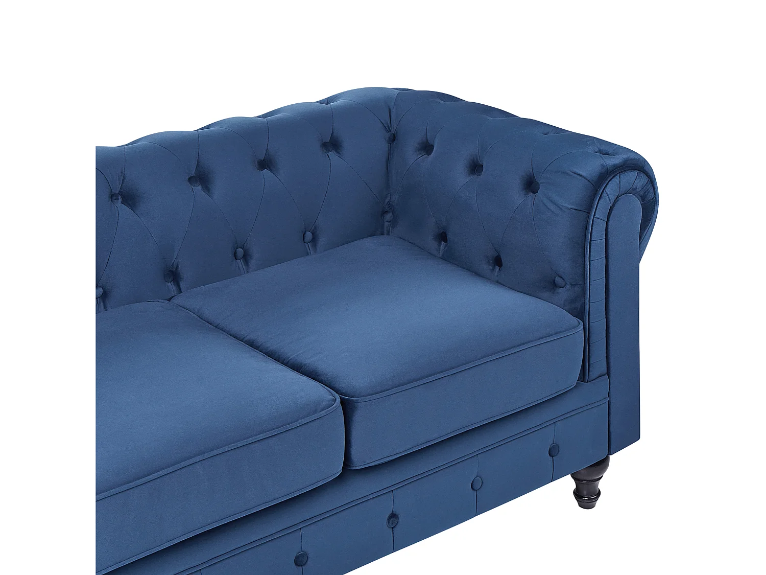 Canapé 3 places CHESTERFIELD Velours Bleu marine