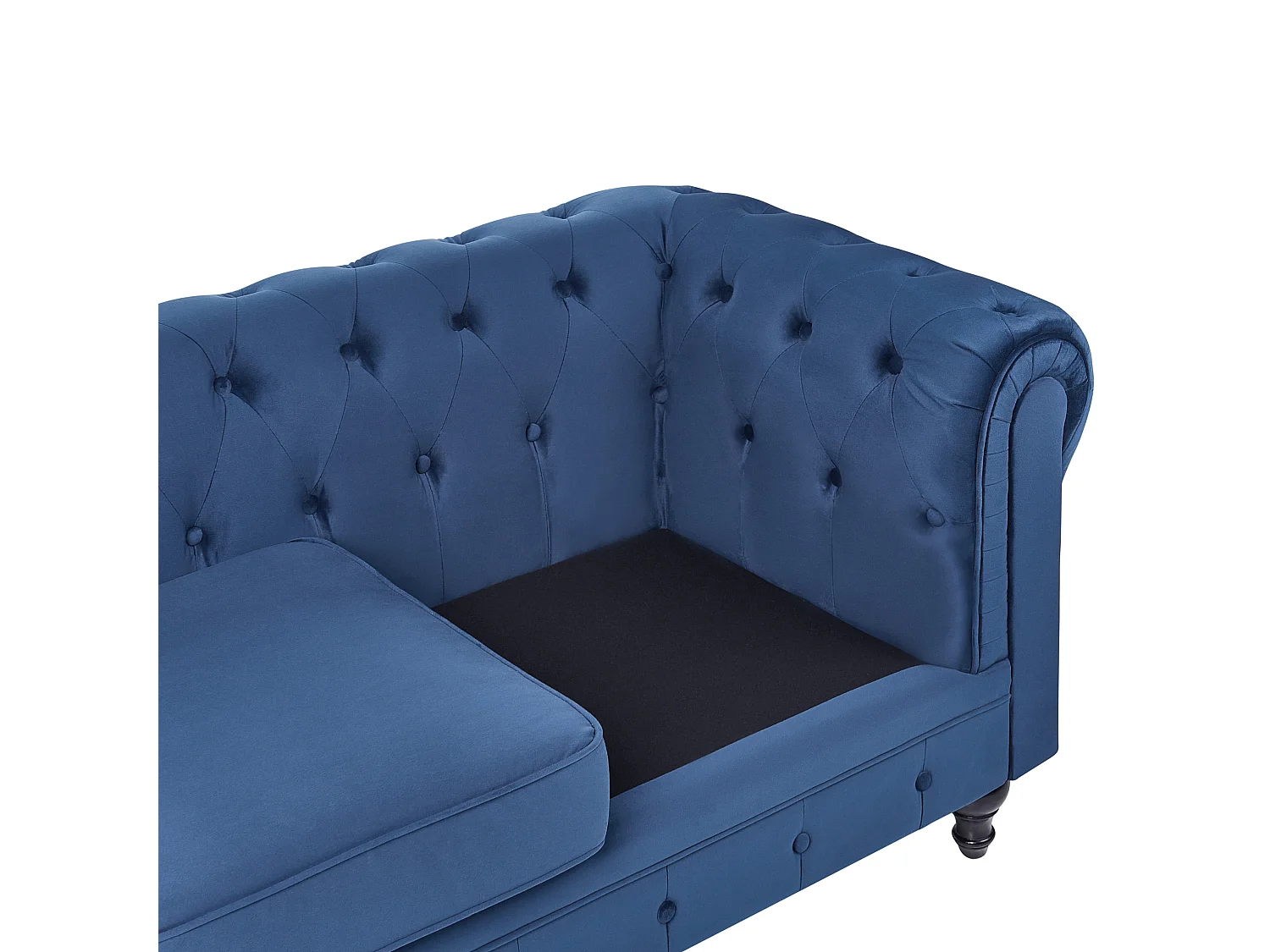 Canapé 3 places CHESTERFIELD Velours Bleu marine