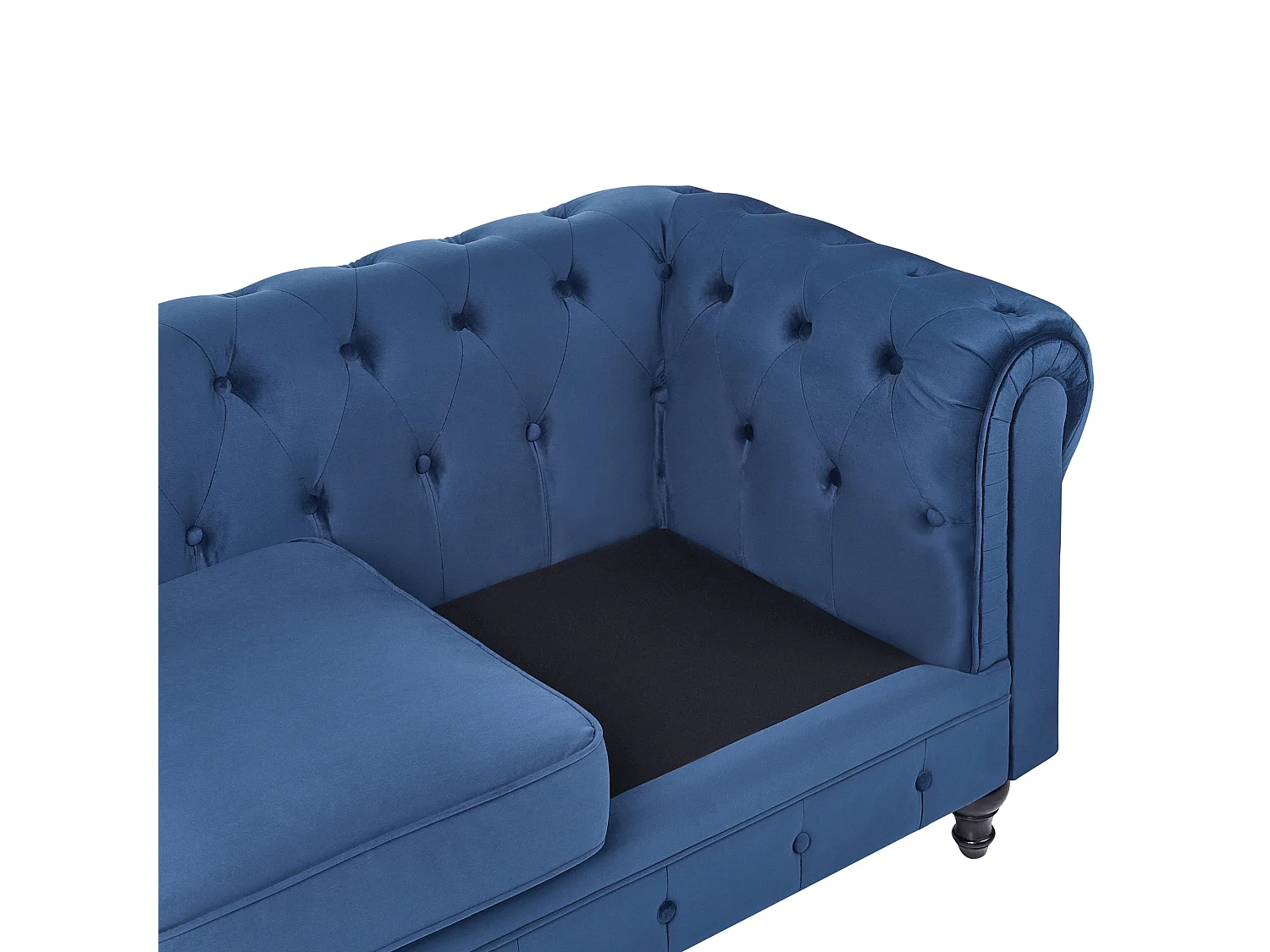Sofa CHESTERFIELD Samtstoff Marineblau 3-Sitzer