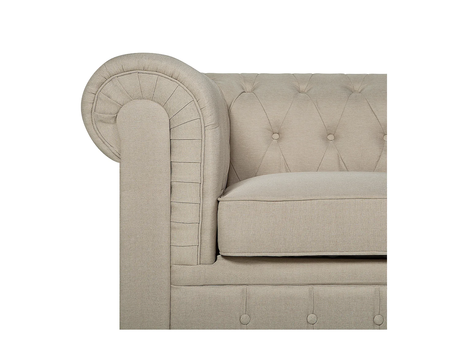 Canapé 3 places CHESTERFIELD Tissu Beige