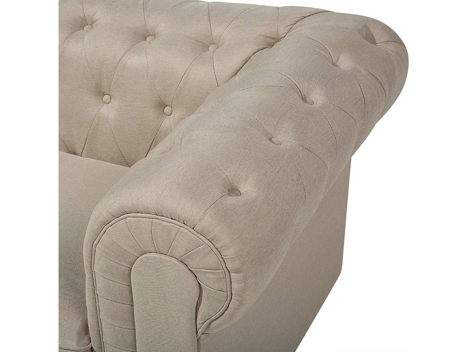 Canapé 3 places CHESTERFIELD Tissu Beige