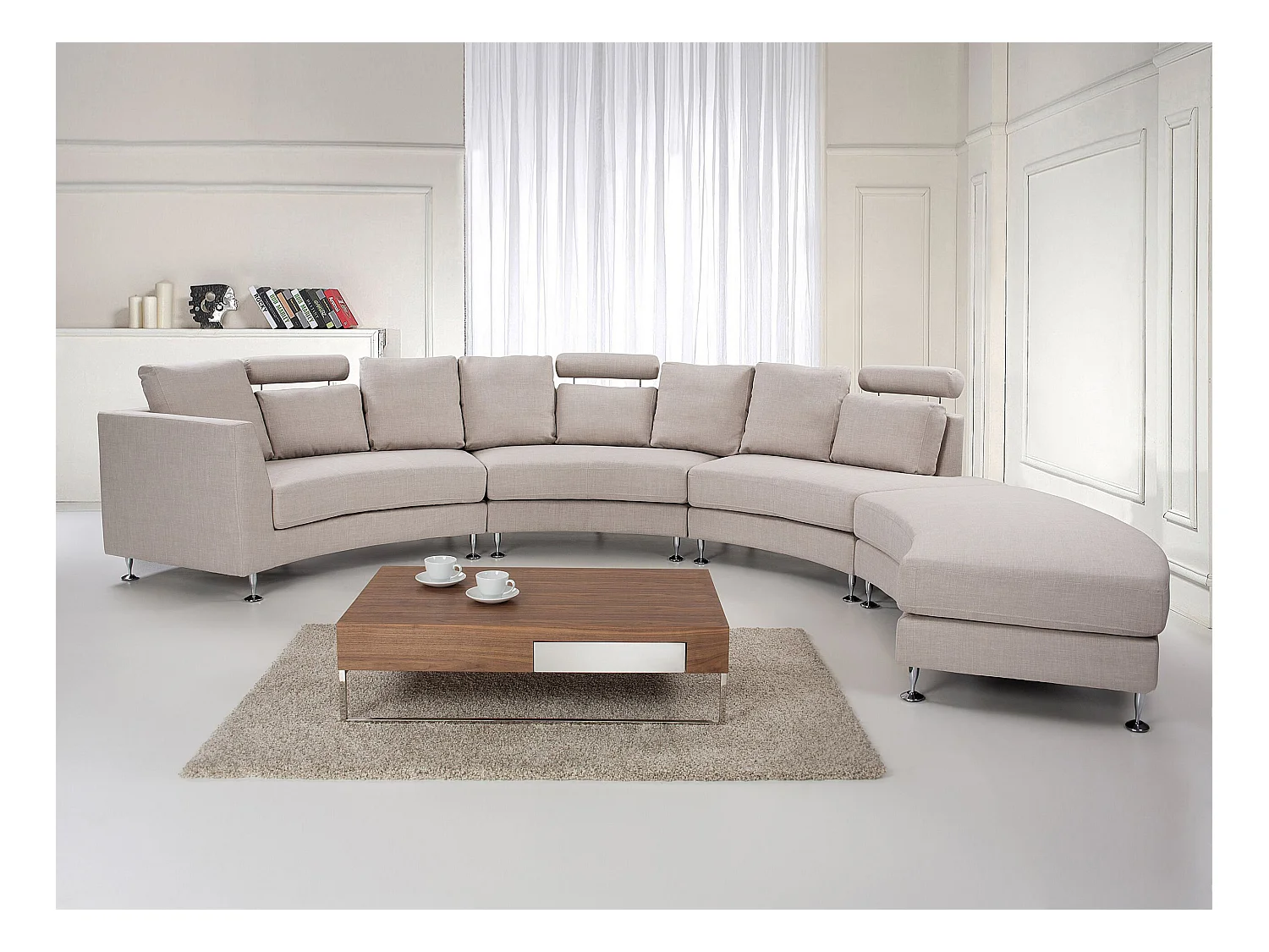 Divano semicircolare ROTUNDE Tessuto Beige 7 posti