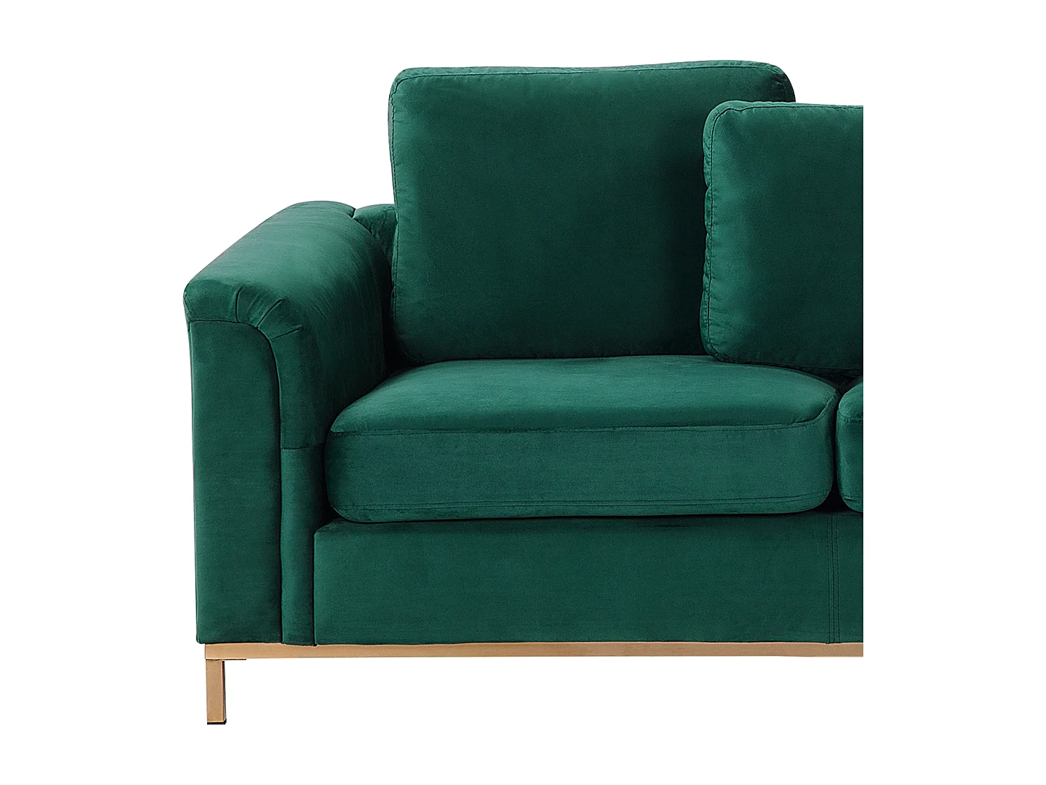 Canapé Angle à droite en Velours Vert et Pouf Ottoman Housses Amovibles Oslo