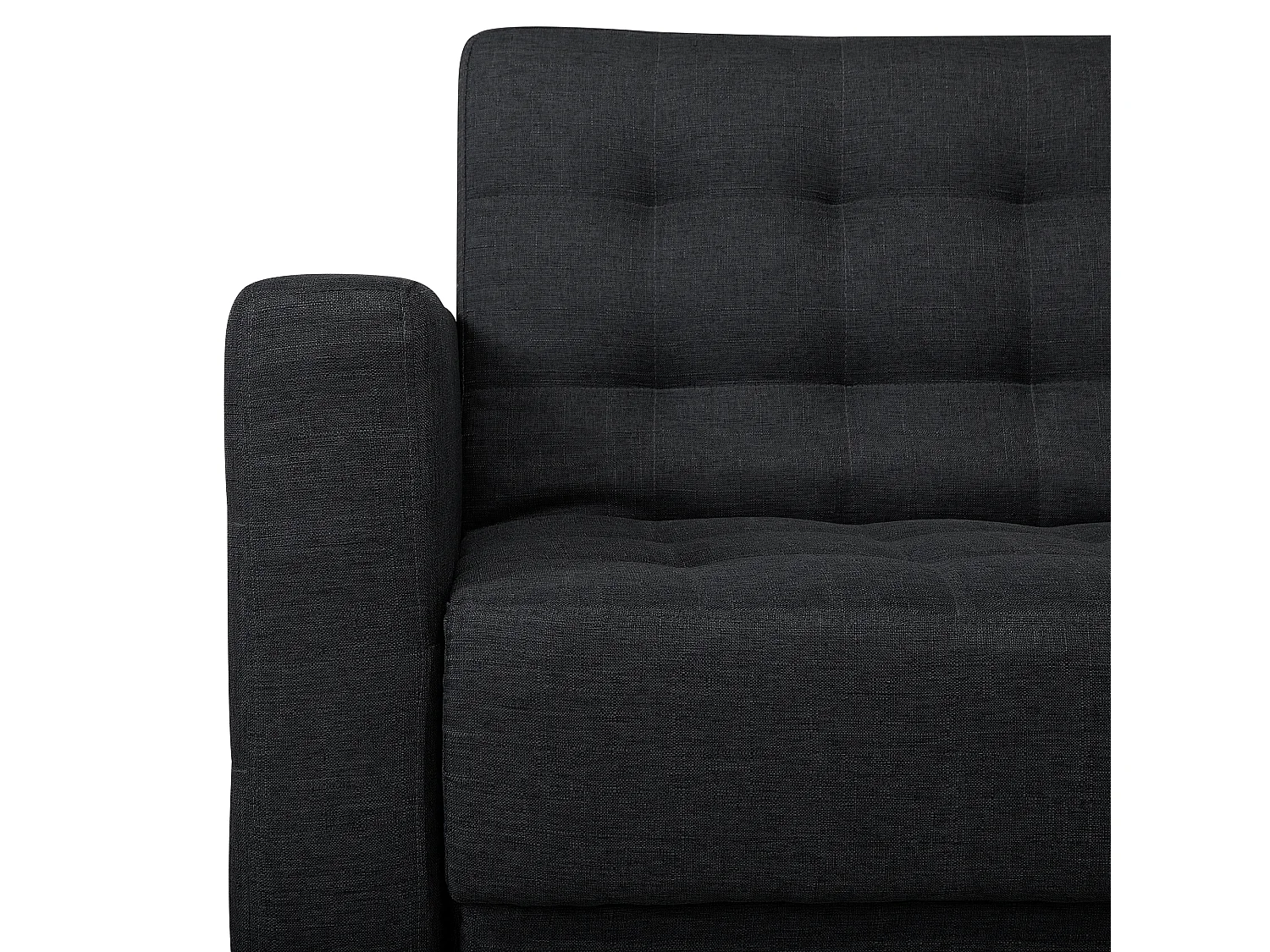 Canapé-lit d'angle modulable ABERDEEN Tissu Gris graphite avec ottoman 5 places Côté droite