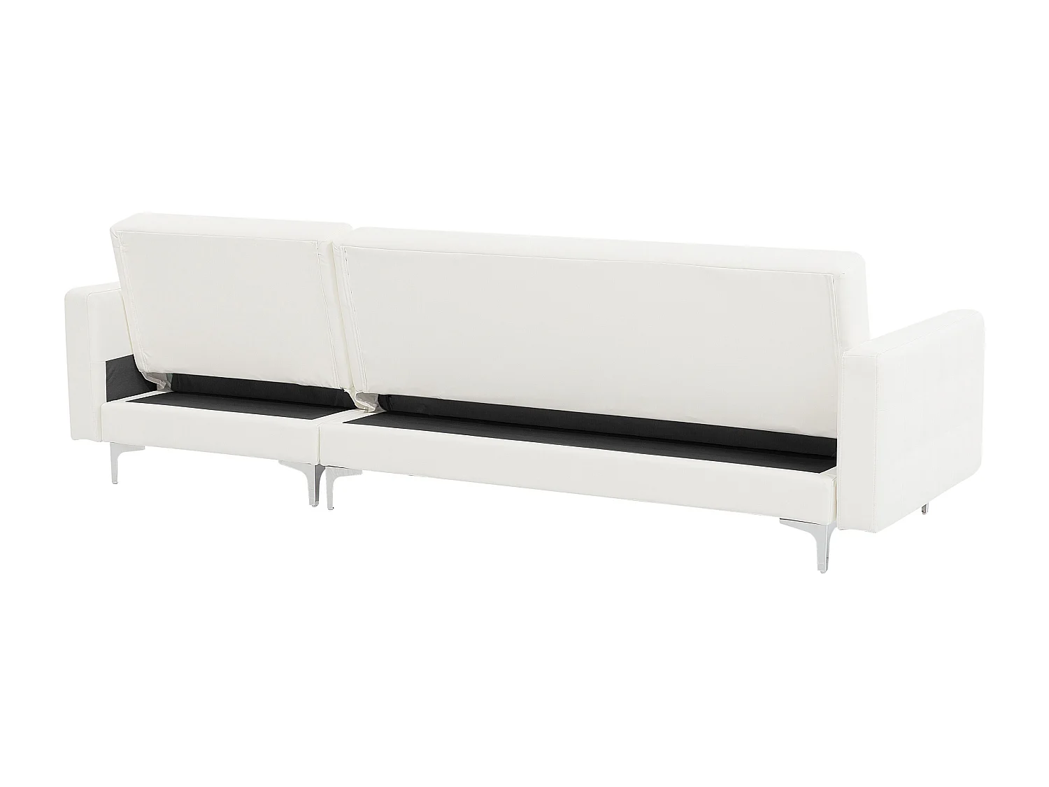 Canapé-lit d'angle modulable 4 places ABERDEEN Cuir PU Blanc avec ottoman Côté droite