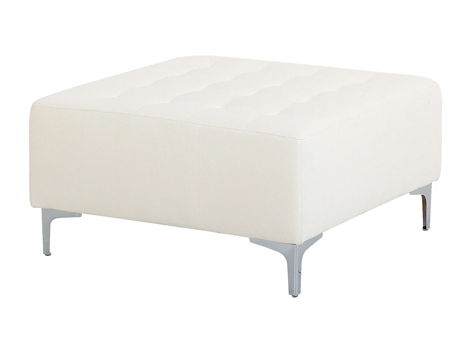 Canapé-lit d'angle modulable 4 places ABERDEEN Cuir PU Blanc avec ottoman Côté droite
