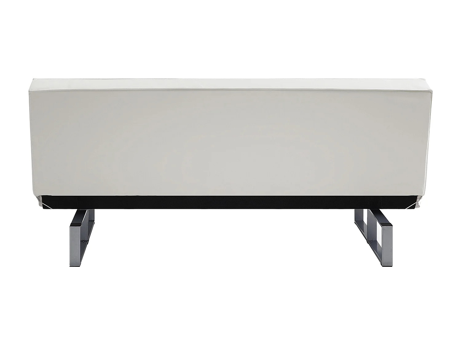 3-Sitzer Schlafsofa Kunstleder weiß gesteppt Sofa mit Schlaffunktion Derby