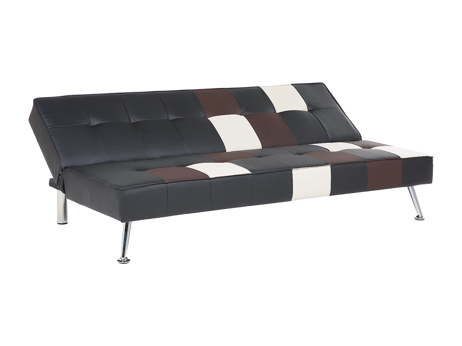 Sofá-cama OLSKER Pele sintética Preto 3 lugares