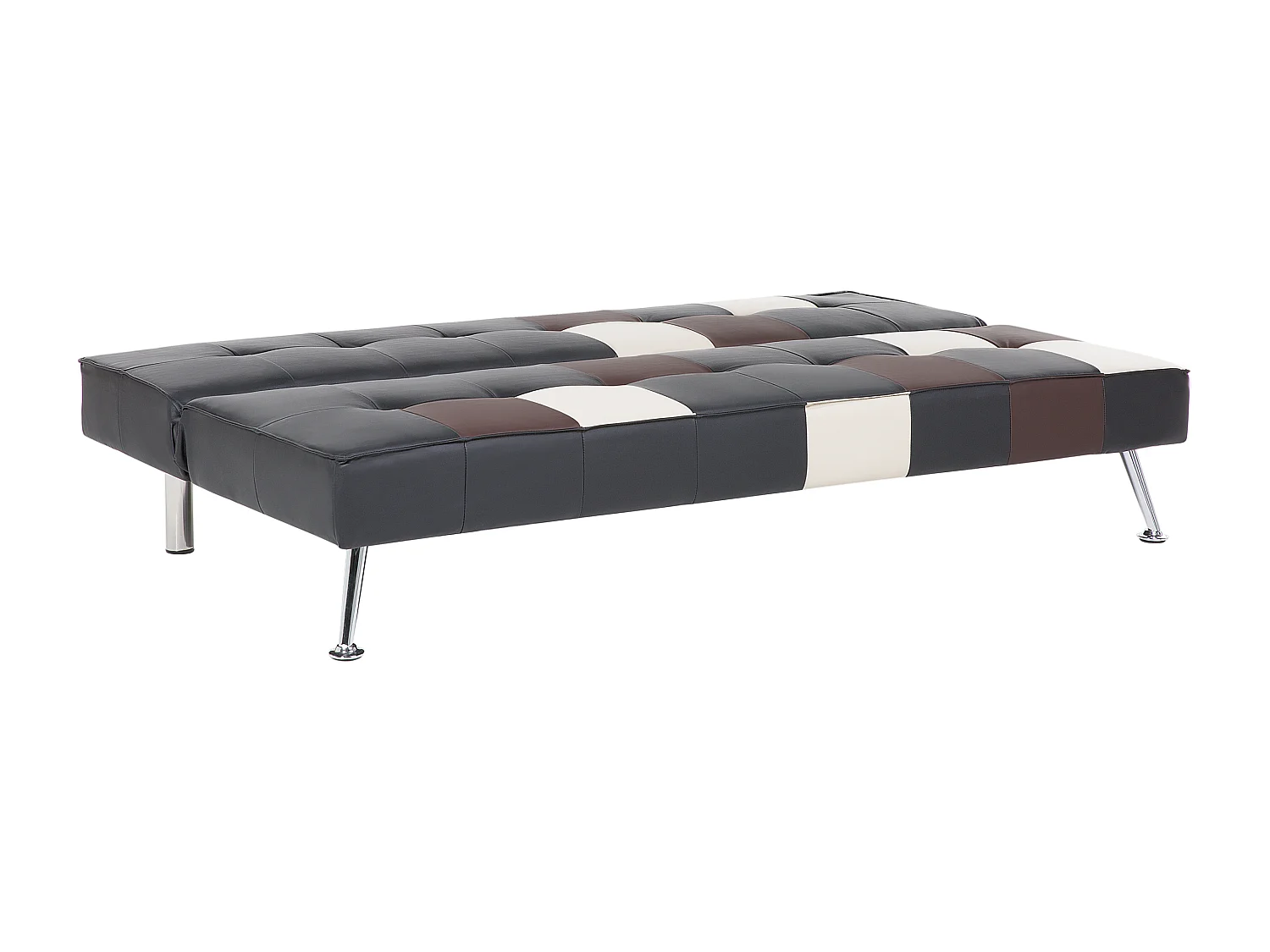 Sofá-cama OLSKER Pele sintética Preto 3 lugares