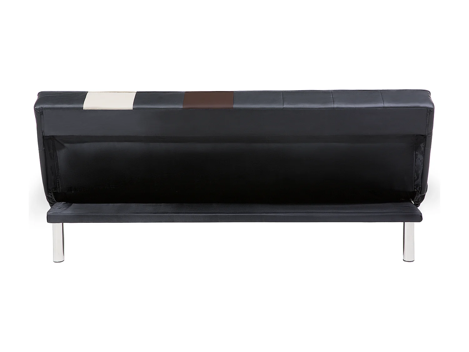 Sofá-cama OLSKER Pele sintética Preto 3 lugares