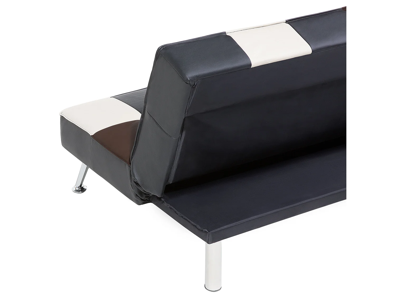 Sofá-cama OLSKER Pele sintética Preto 3 lugares