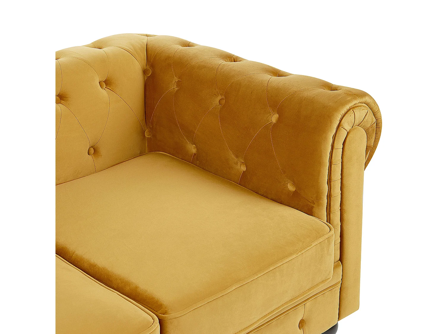 Canapé 3 places CHESTERFIELD Velours Moutarde