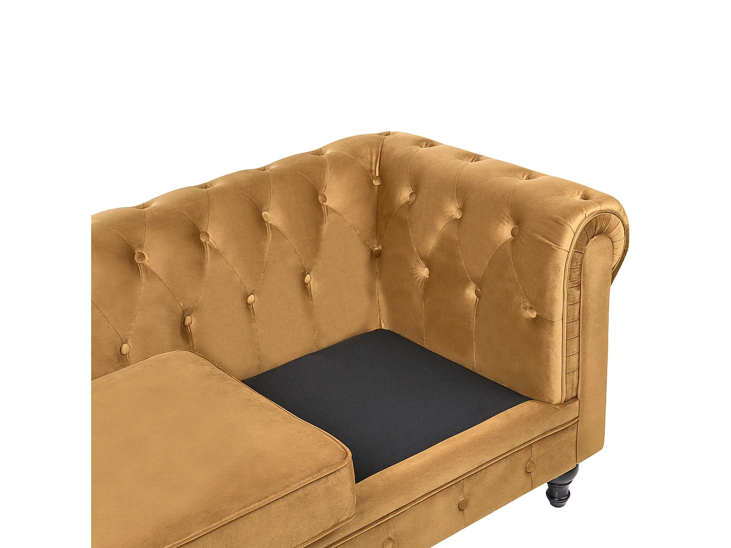 Bank CHESTERFIELD Fluweel Mosterdgeel 3-zitter