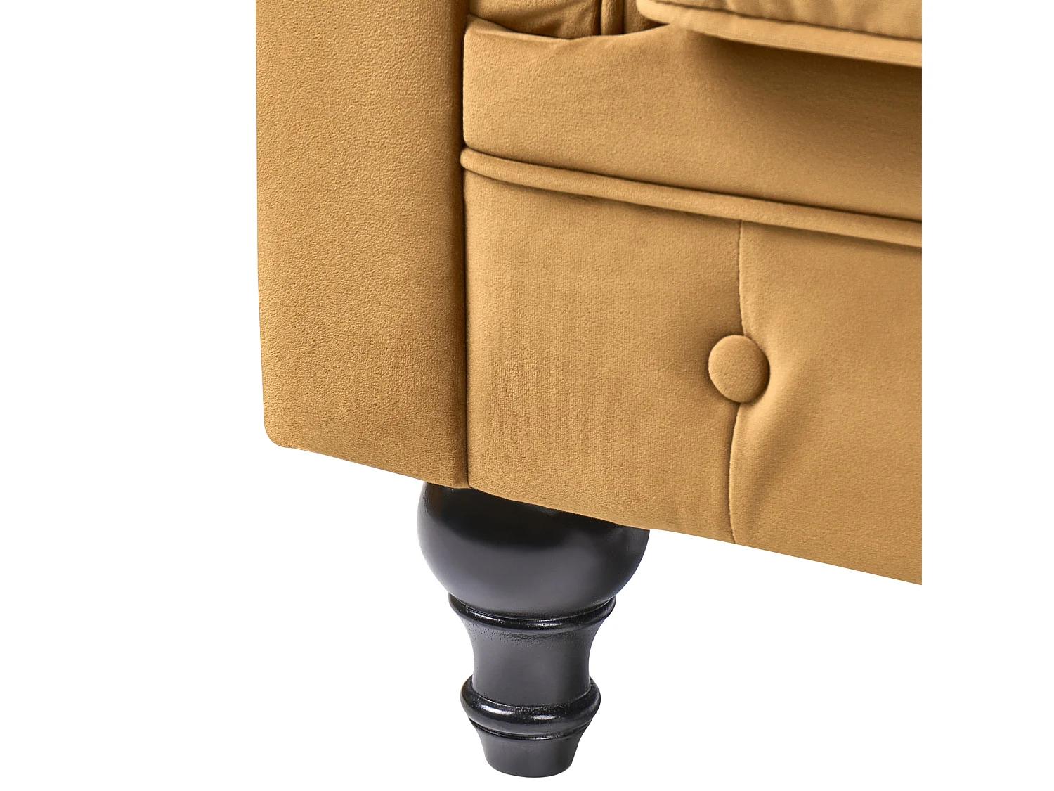 Bank CHESTERFIELD Fluweel Mosterdgeel 3-zitter