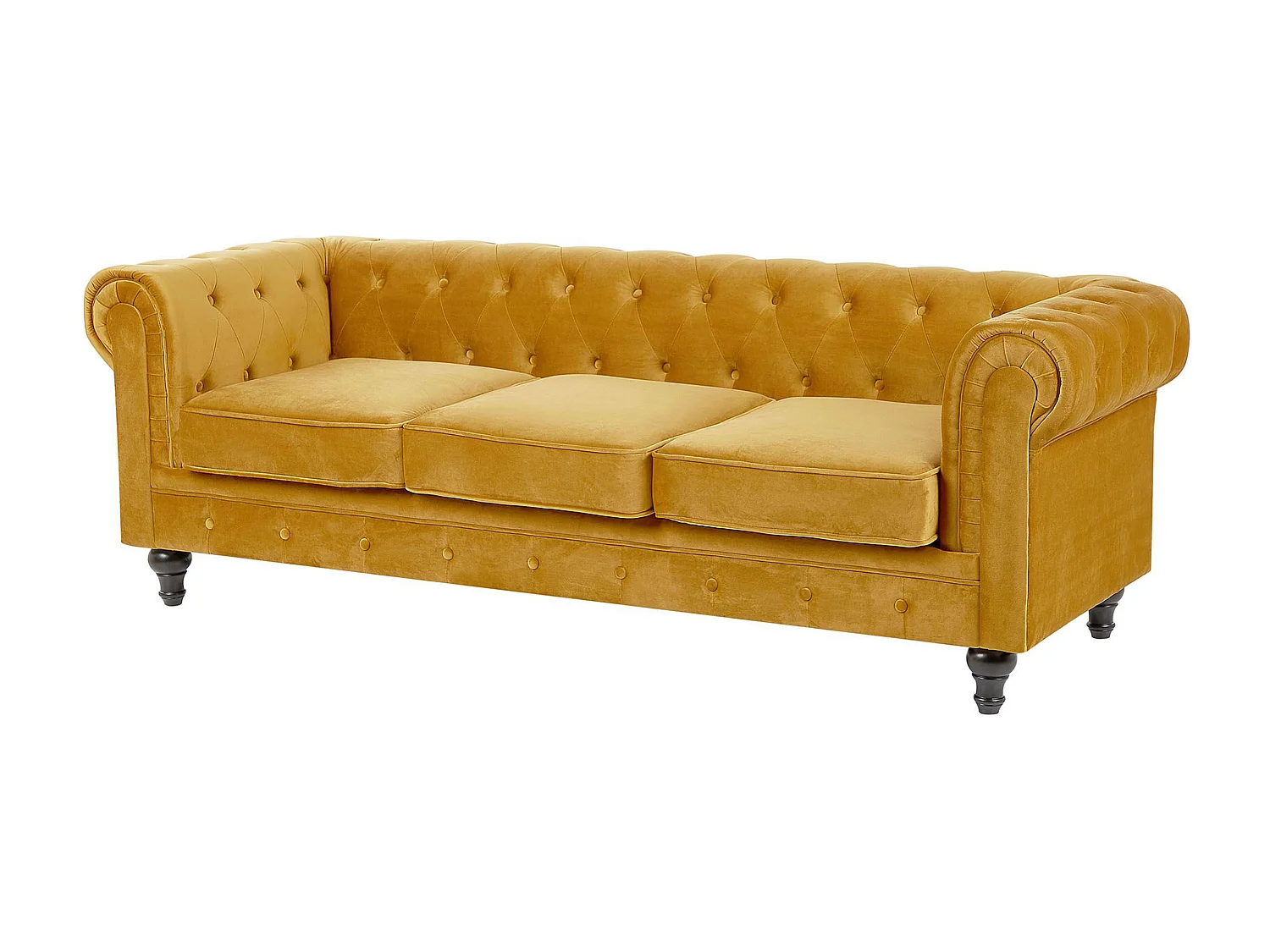 Canapé CHESTERFIELD Velours Moutarde 3 places