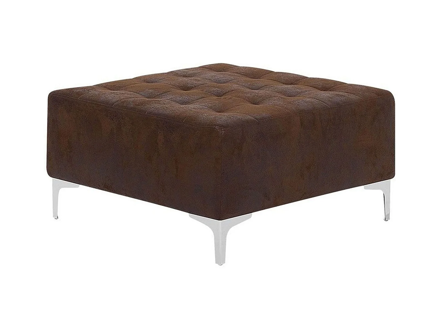 Modulaire hoekslaapbank ABERDEEN Kunstleer Bruin Met ottomaan 4-zitter Linkerzijde