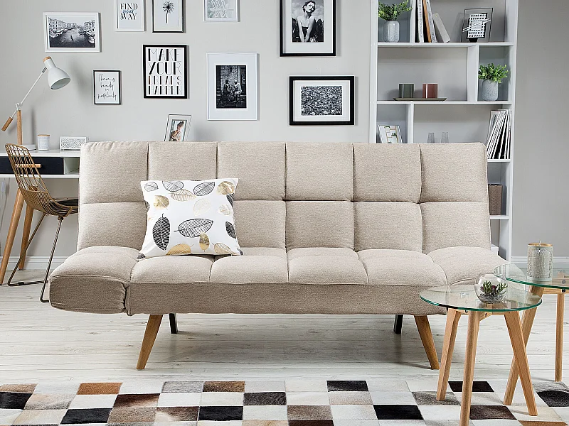 Schlafsofa INGARO Stoff Beige 2-Sitzer
