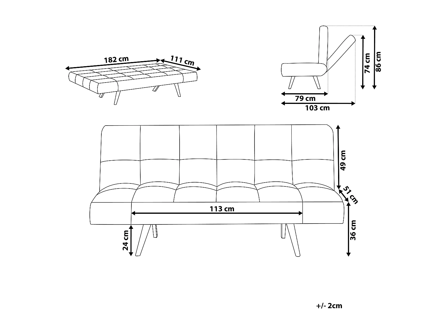 Schlafsofa INGARO Stoff Beige 2-Sitzer