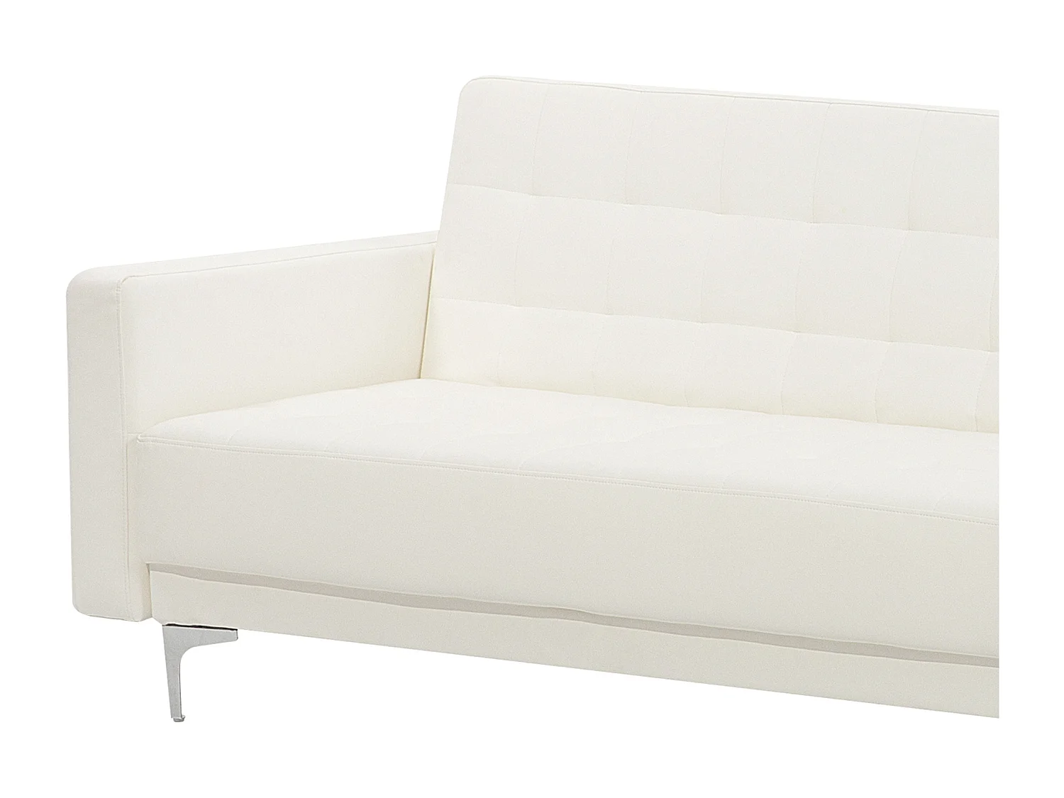 Modulsofa Kunstleder Schlaffunktion weiß linksseitig mit Ottomane Aberdeen