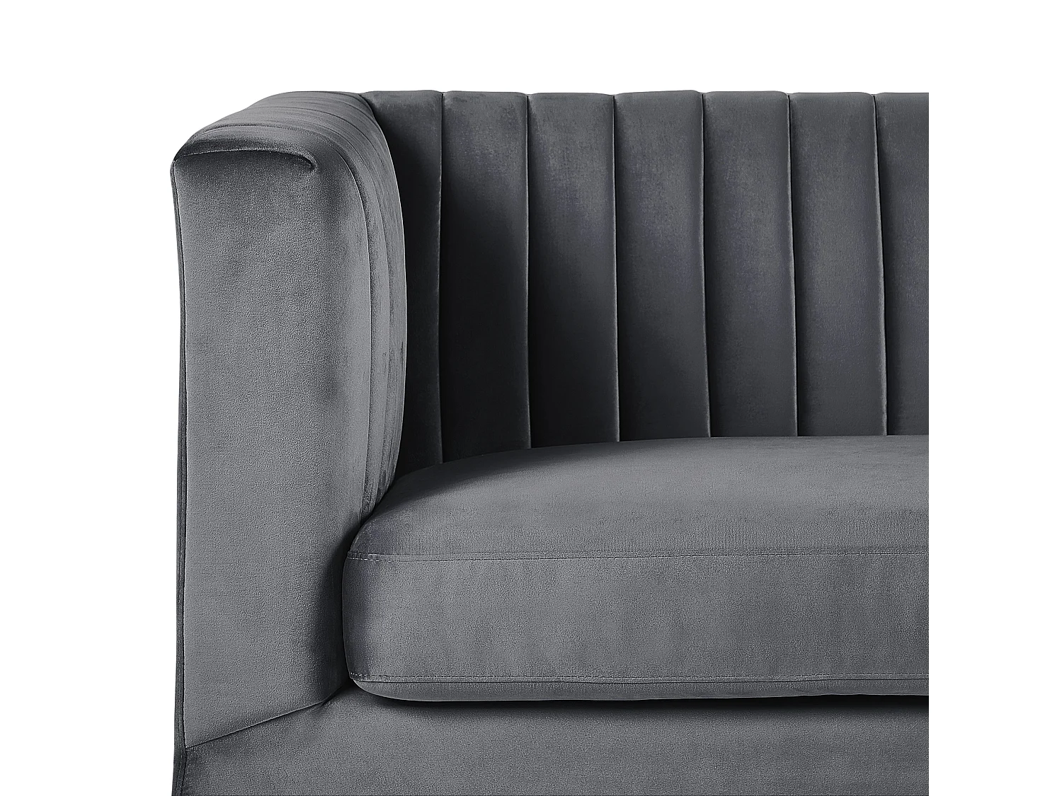 Sofá ARVIKA Terciopelo Gris oscuro 3 plazas