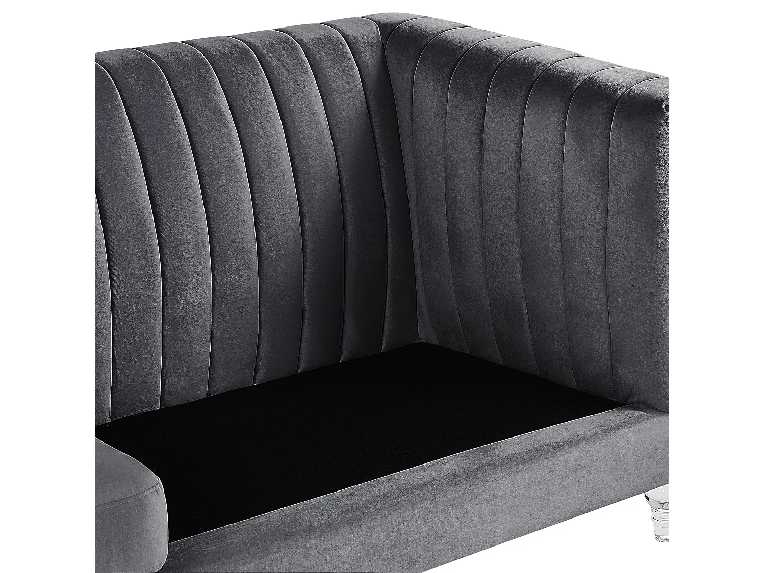 Sofá ARVIKA Terciopelo Gris oscuro 3 plazas