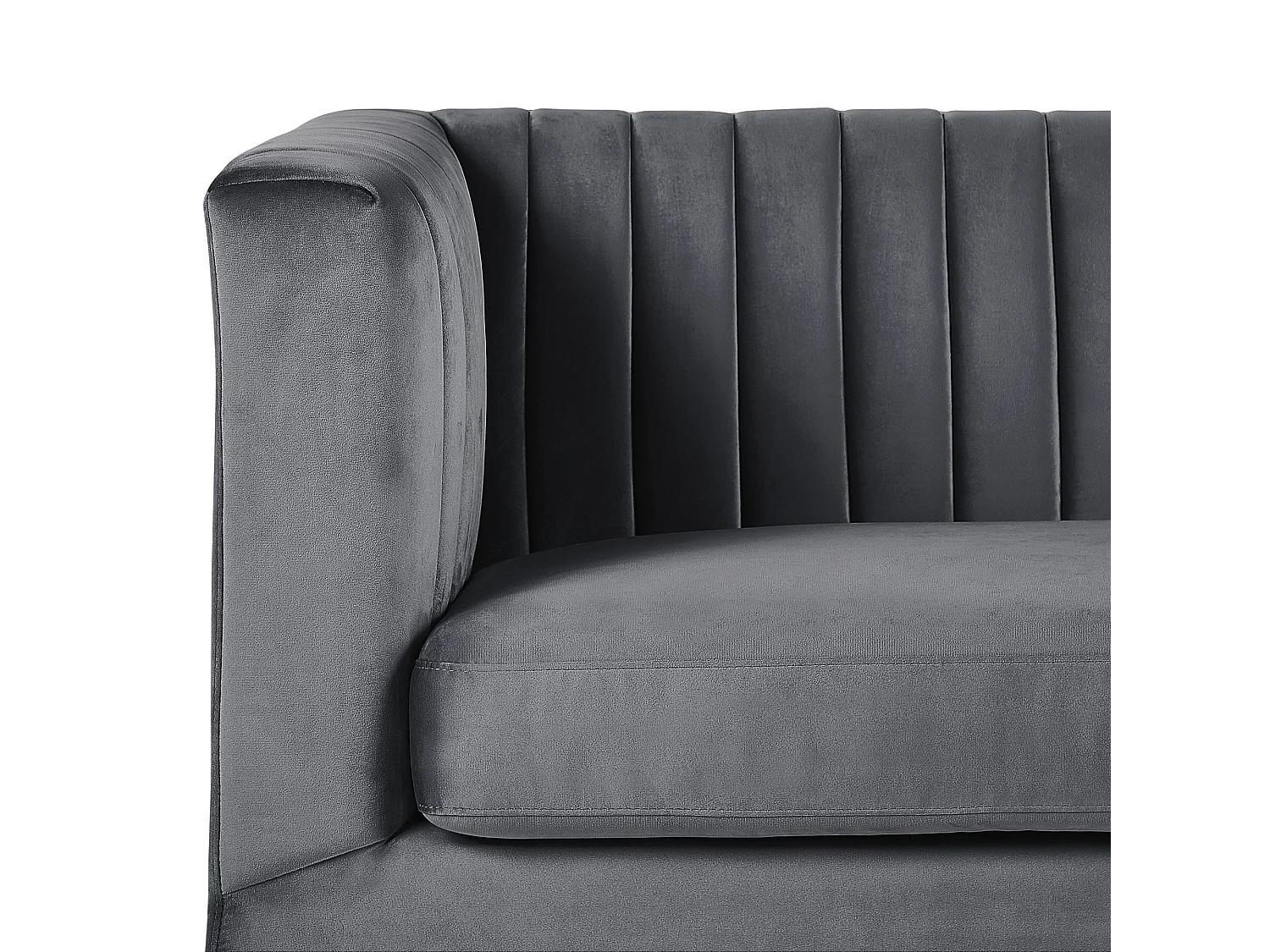 Sofá ARVIKA Veludo Cinzento escuro 3 lugares