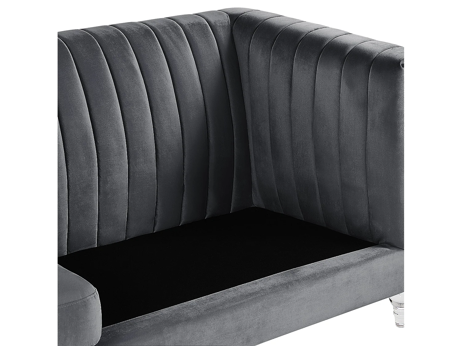 Sofá ARVIKA Veludo Cinzento escuro 3 lugares