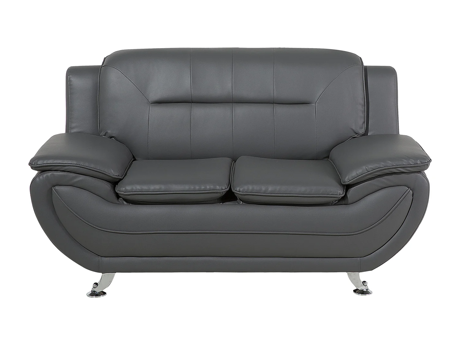 Sofa LEIRA Ekoskóra Szary dla 2 osób