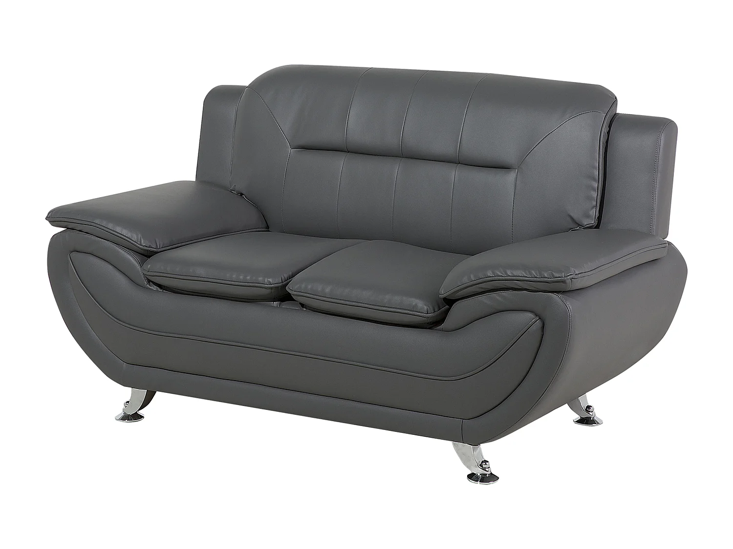 Sofa LEIRA Ekoskóra Szary dla 2 osób