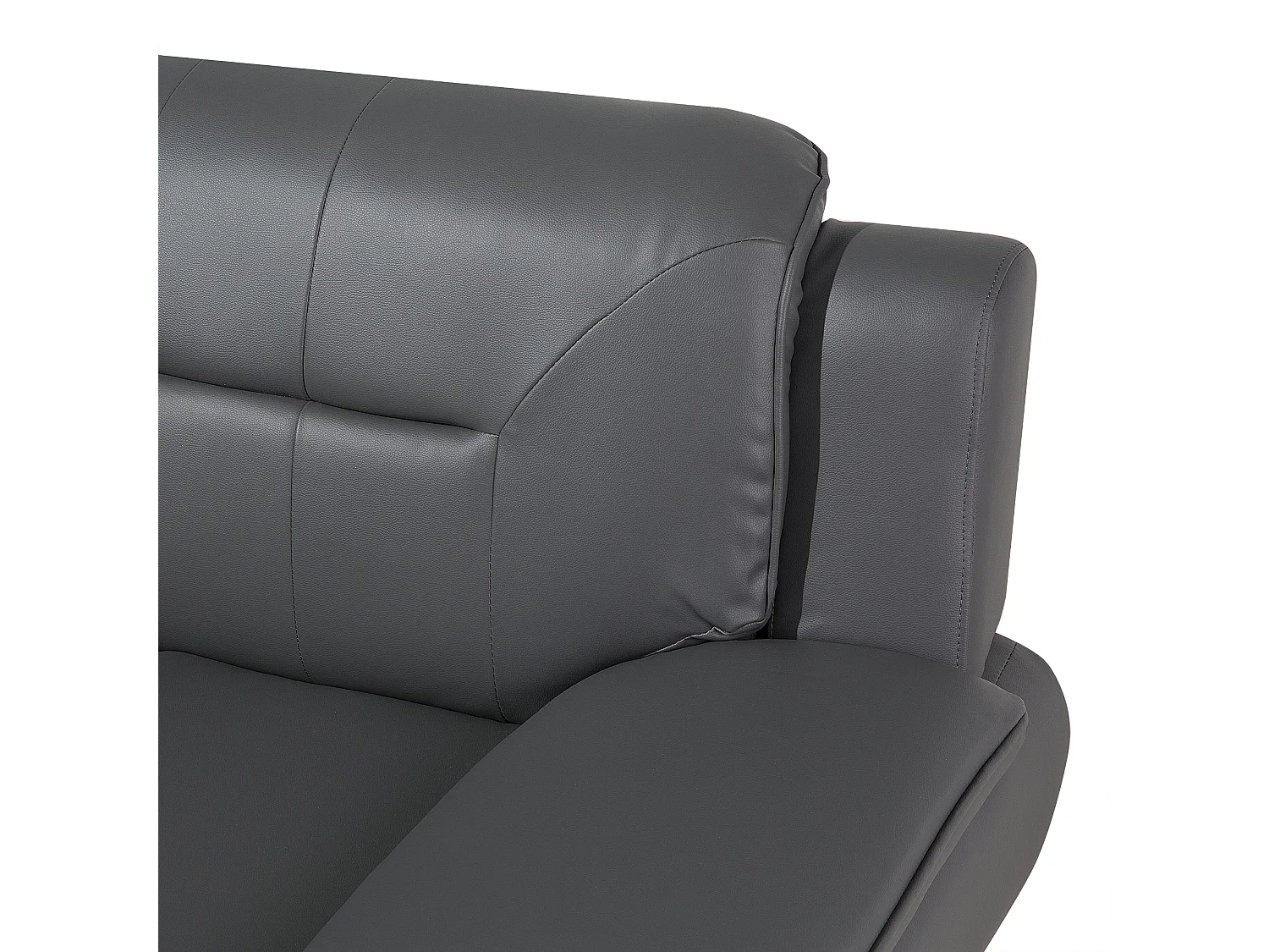 Sofa LEIRA Ekoskóra Szary dla 2 osób