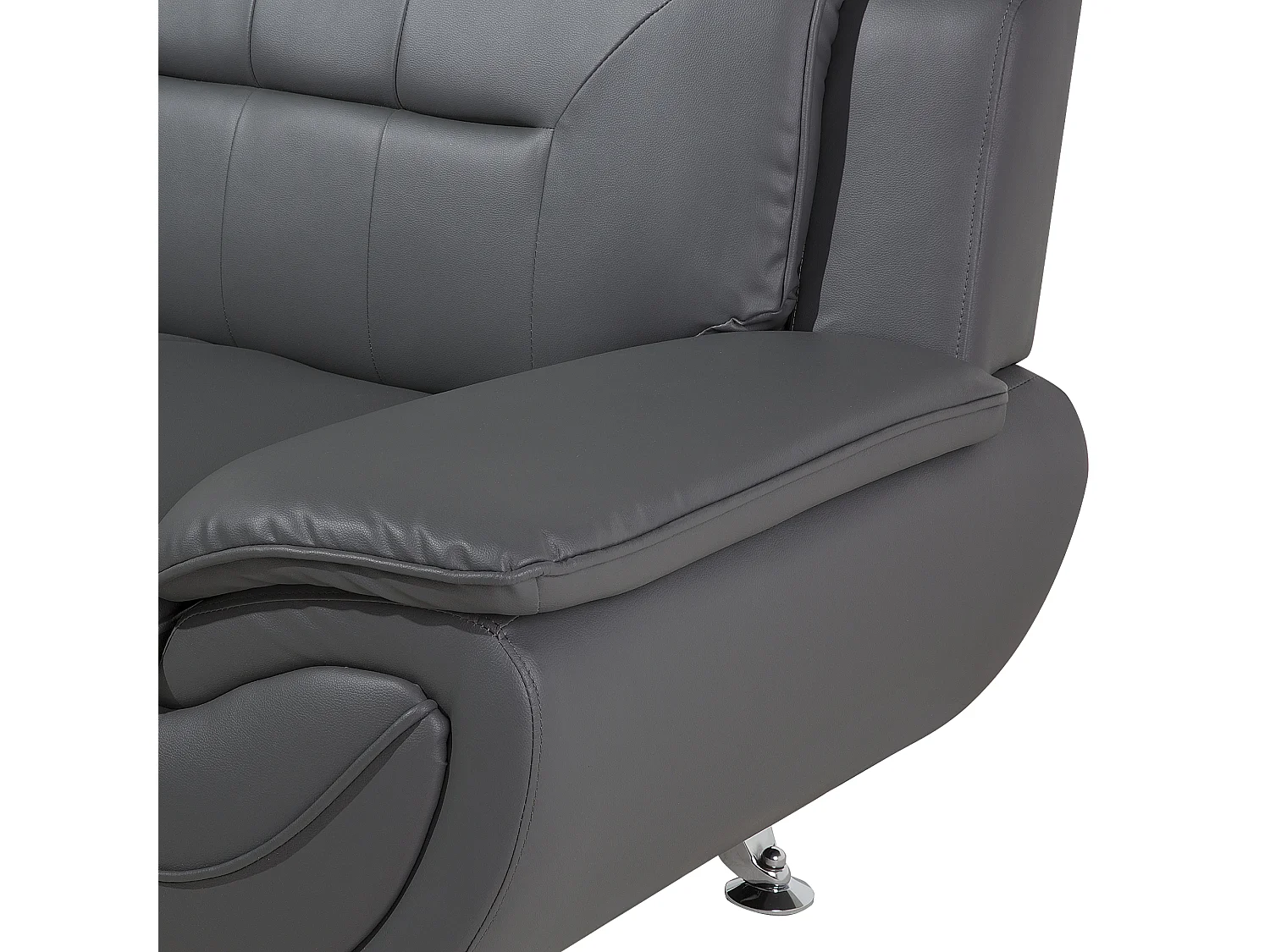 Sofa LEIRA Ekoskóra Szary dla 2 osób