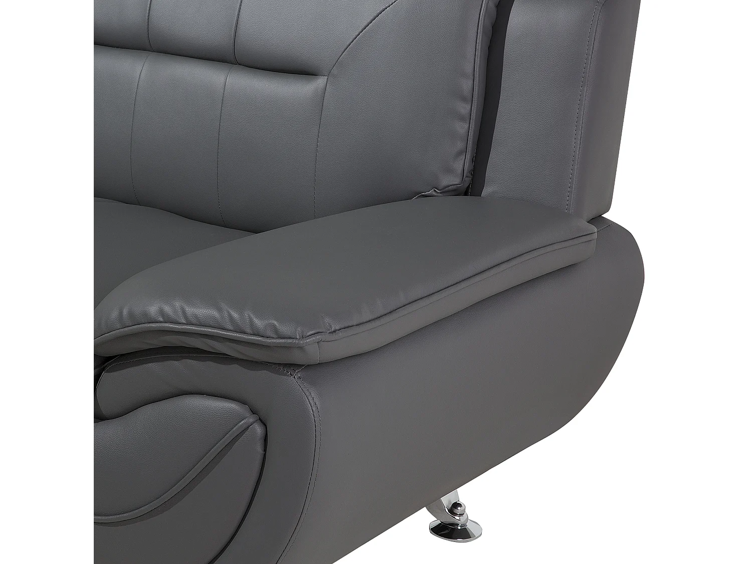 Bank LEIRA Kunstleer Grijs 2-zitter