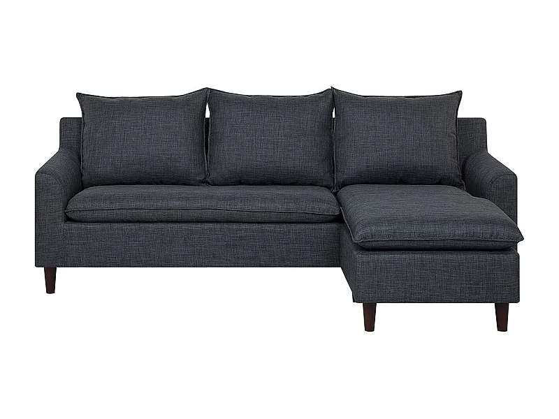 Trendy Ecksofa mit bewegbarer Ottomane Polsterbezug Dunkelgrau Elvenes