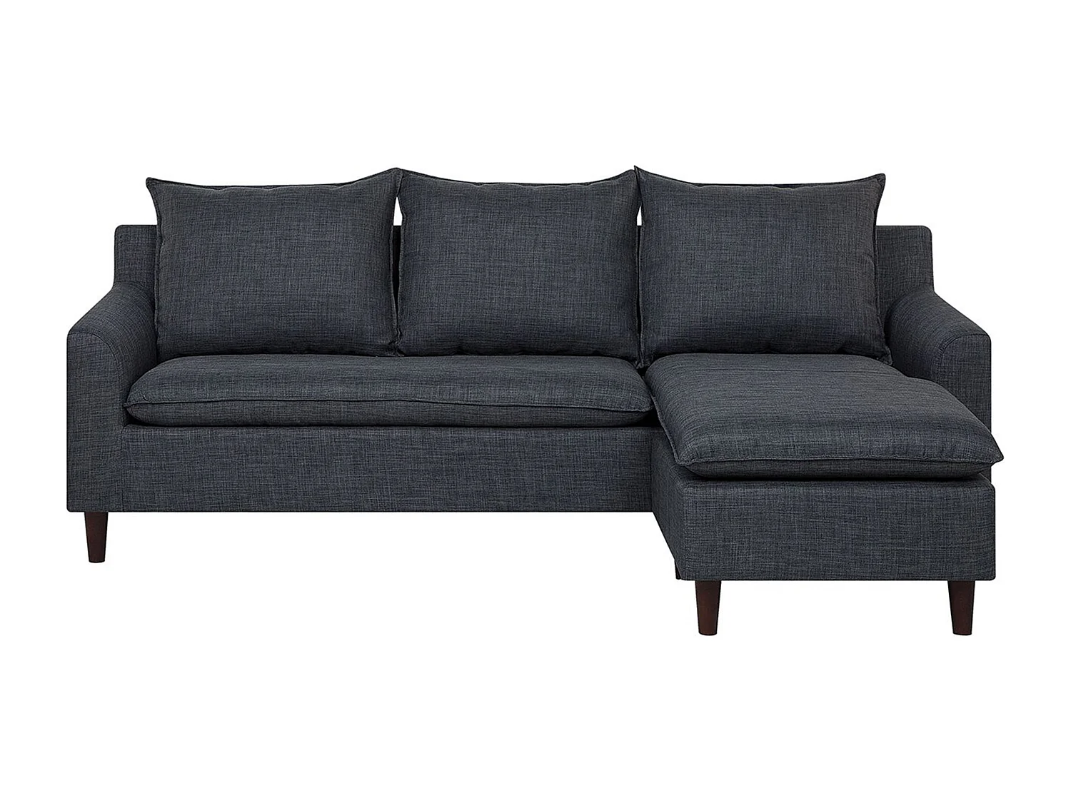 Trendy Ecksofa mit bewegbarer Ottomane Polsterbezug Dunkelgrau Elvenes