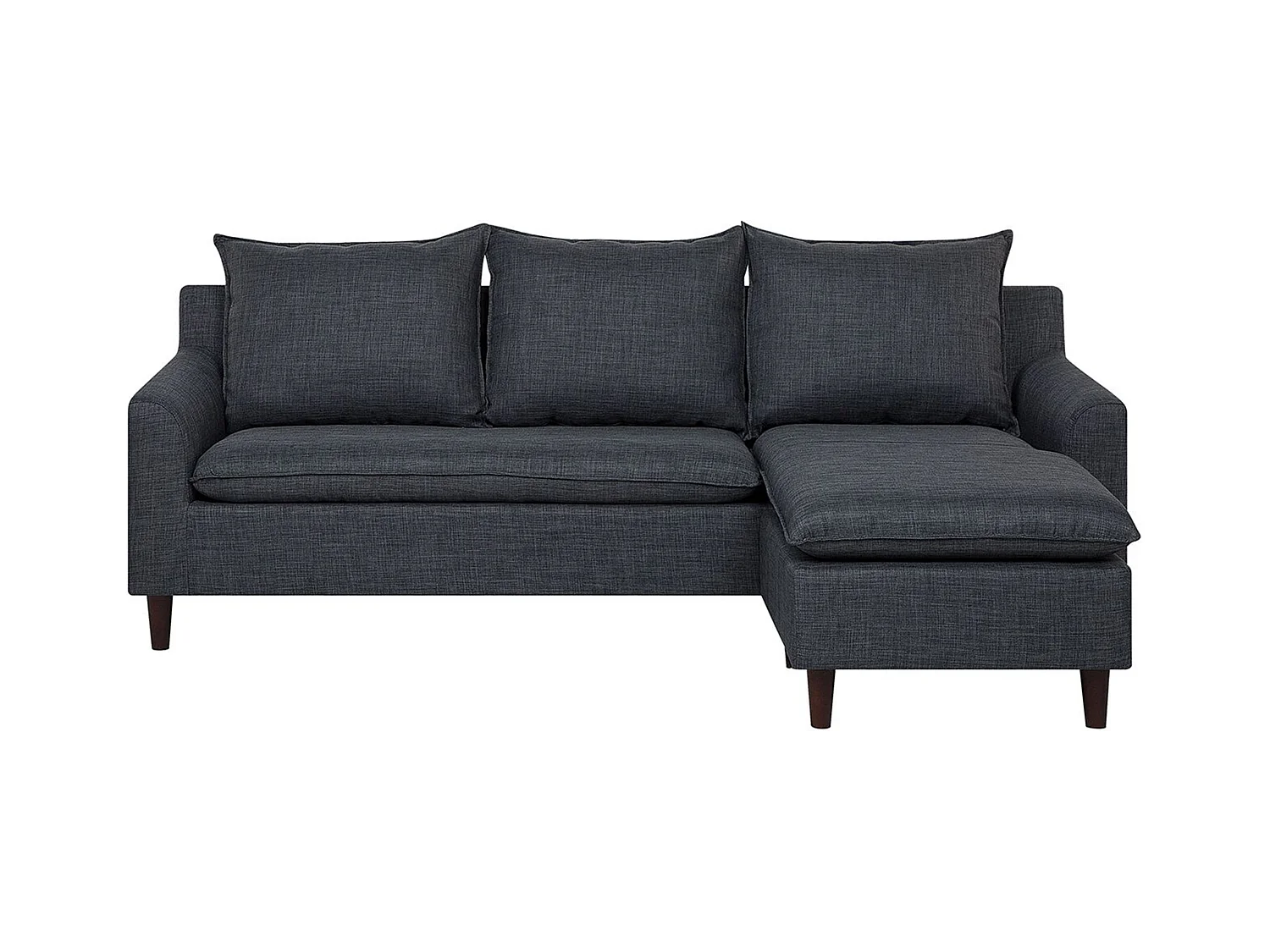 Trendy Ecksofa mit bewegbarer Ottomane Polsterbezug Dunkelgrau Elvenes