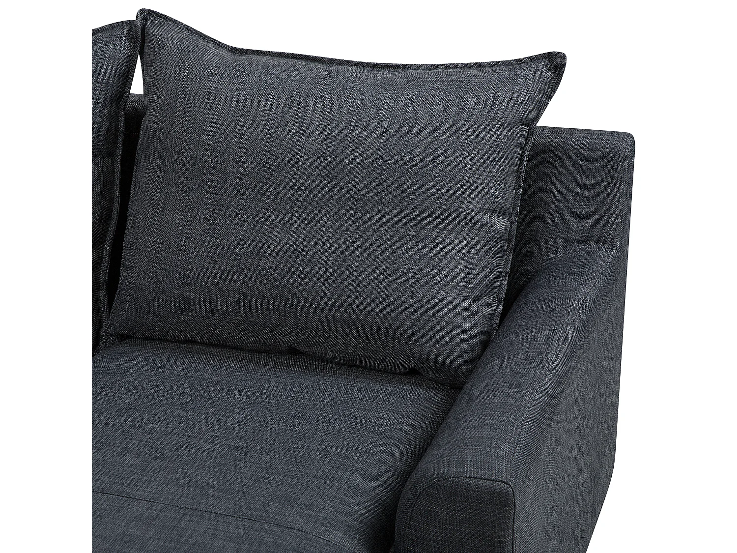 Canapé d'Angle Moderne à droite Pieds en Bois Massif Assise Polyester Tissu Gris Foncé Elvenes