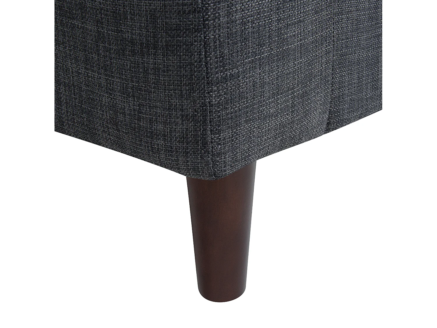 Canapé d'Angle Moderne à droite Pieds en Bois Massif Assise Polyester Tissu Gris Foncé Elvenes