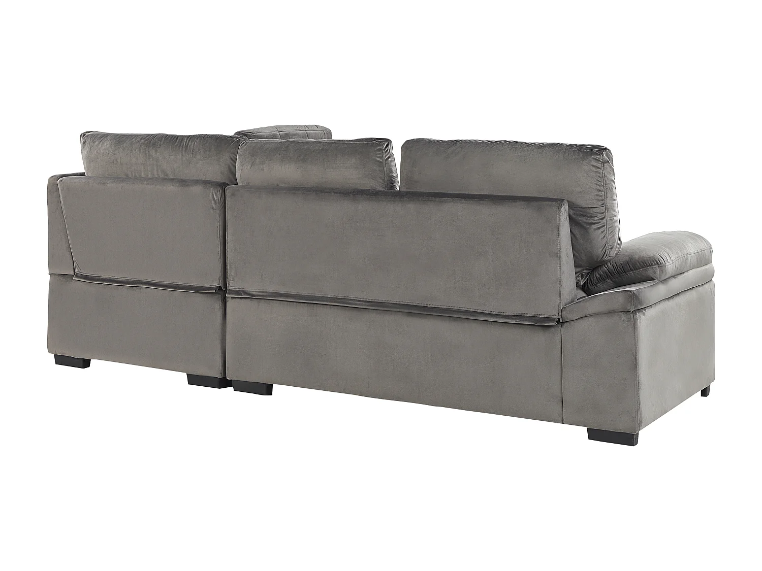 Narożnik rozkładany VARNAMO Welur Szary ze schowkiem dla 4 osób Lewostronny