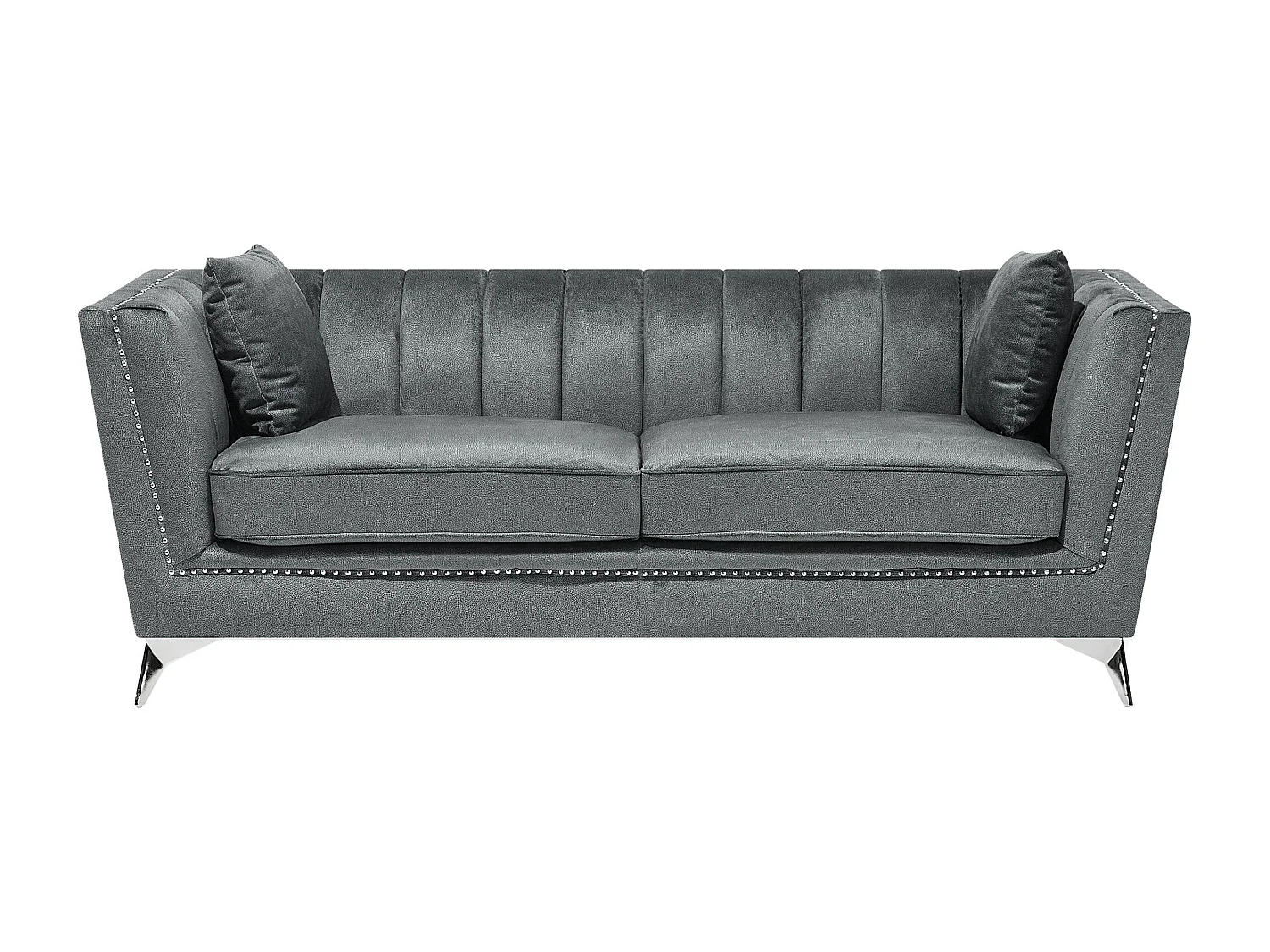 Bank GAULA Fluweel Grijs 3-zitter