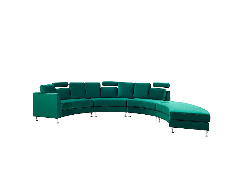 Canapé arrondi 7 places ROTUNDE Velours Vert foncé