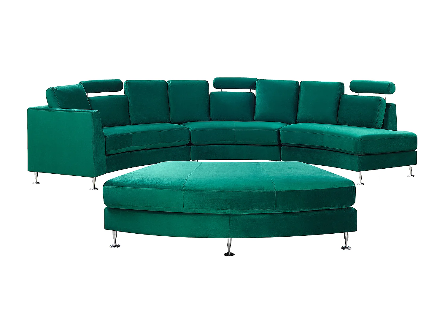 Canapé arrondi 7 places ROTUNDE Velours Vert foncé