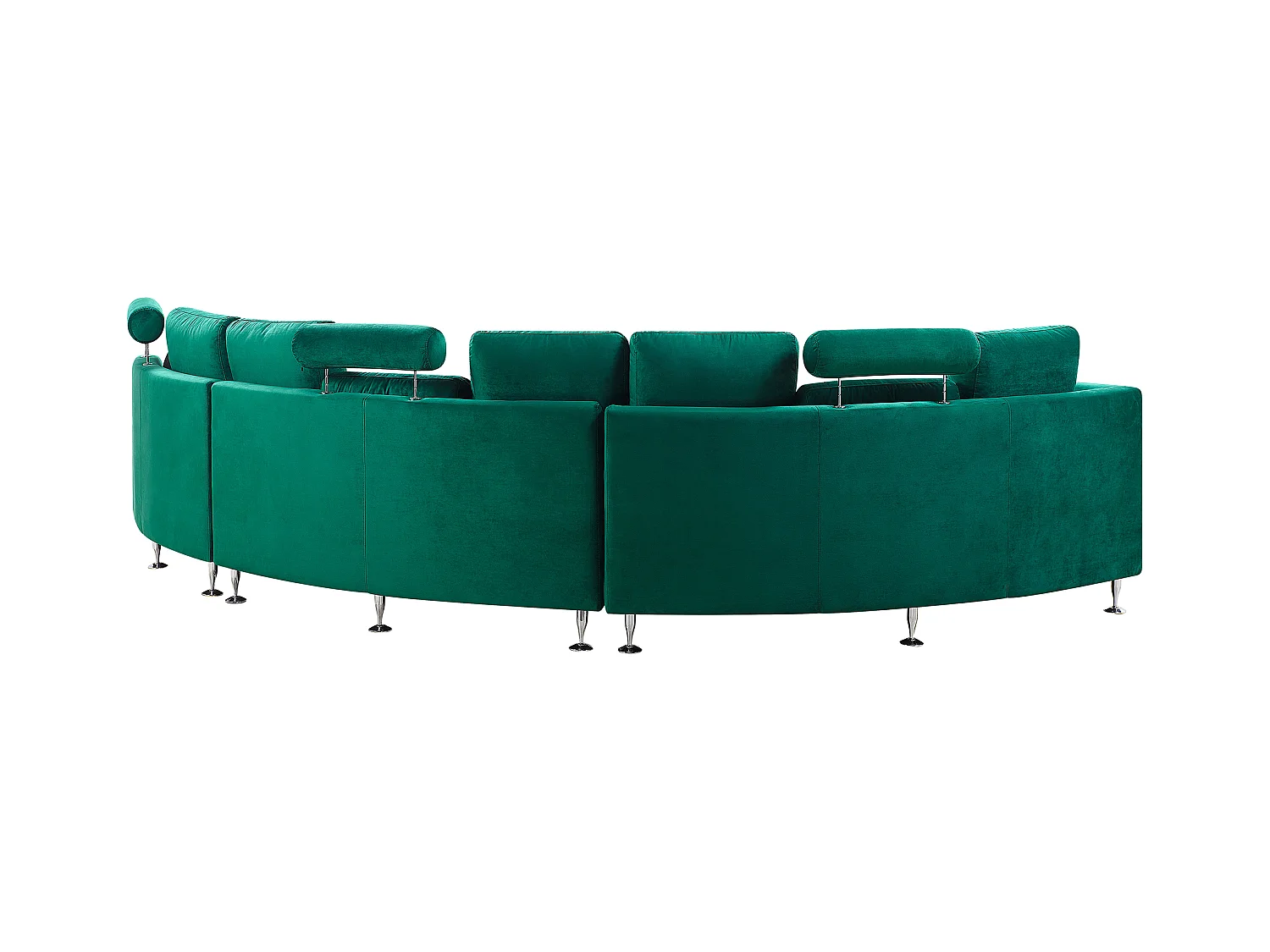 Sofa Halbkreis Samtstoff grün verstellbare Kopfstützen mit Ottomane Rotunde