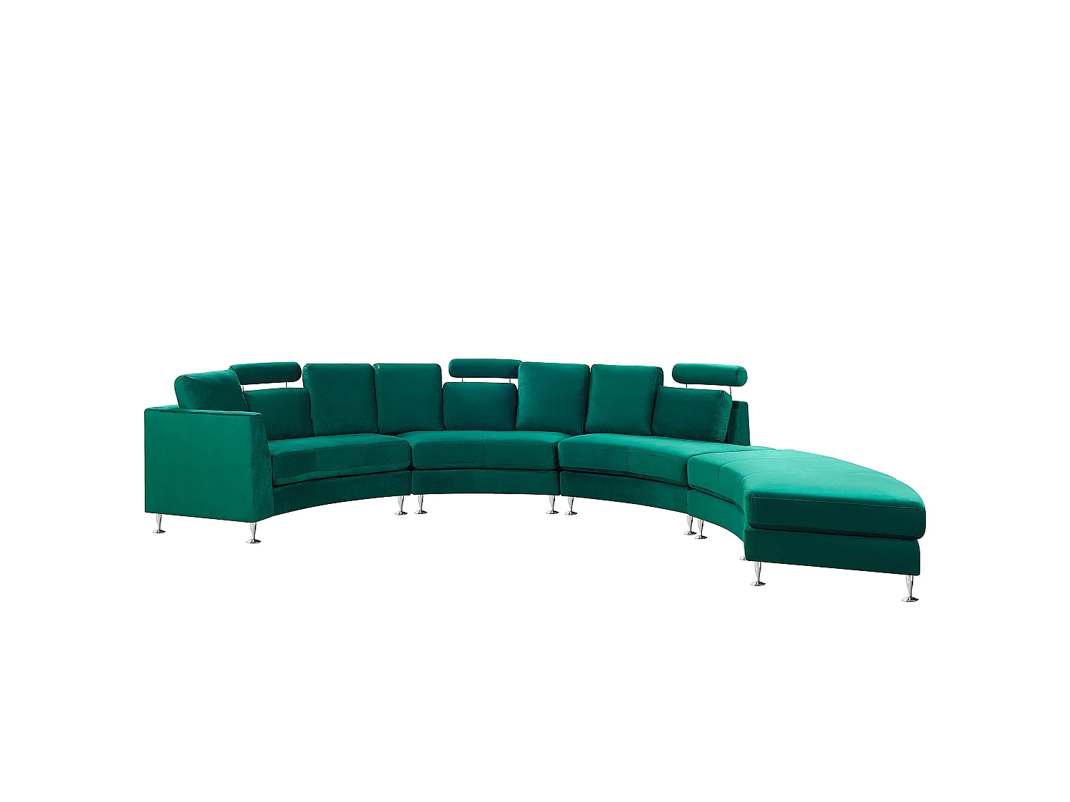 Halfronde bank ROTUNDE Fluweel Donkergroen 7-zitter