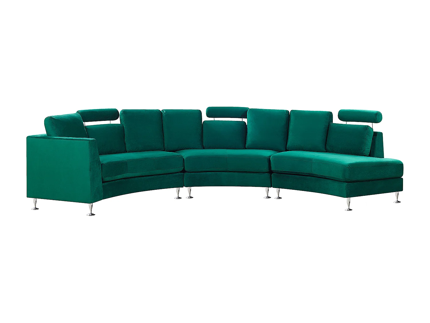 Halfronde bank ROTUNDE Fluweel Donkergroen 7-zitter