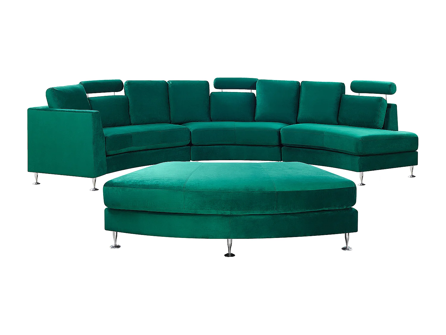 Halfronde bank ROTUNDE Fluweel Donkergroen 7-zitter