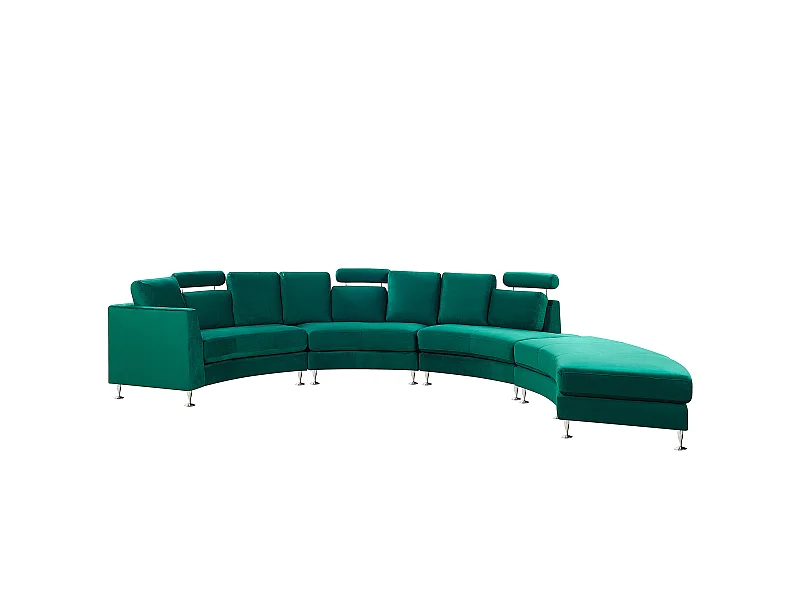 Divano semicircolare ROTUNDE Velluto Verde scuro 7 posti