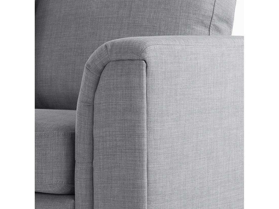 Canapé d'angle OSLO Tissu Gris clair 4 places Côté droit